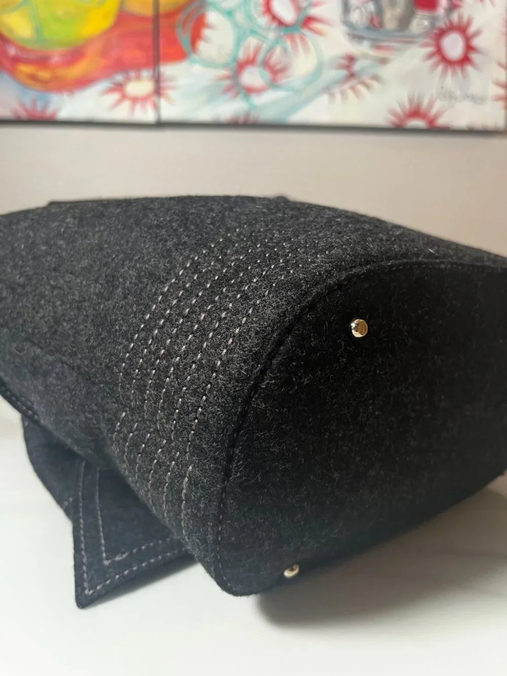 Kate Spade New York RARE Black Felt Bow Satchel Top Handle Dust Bag + COA - Picture 9 of 13